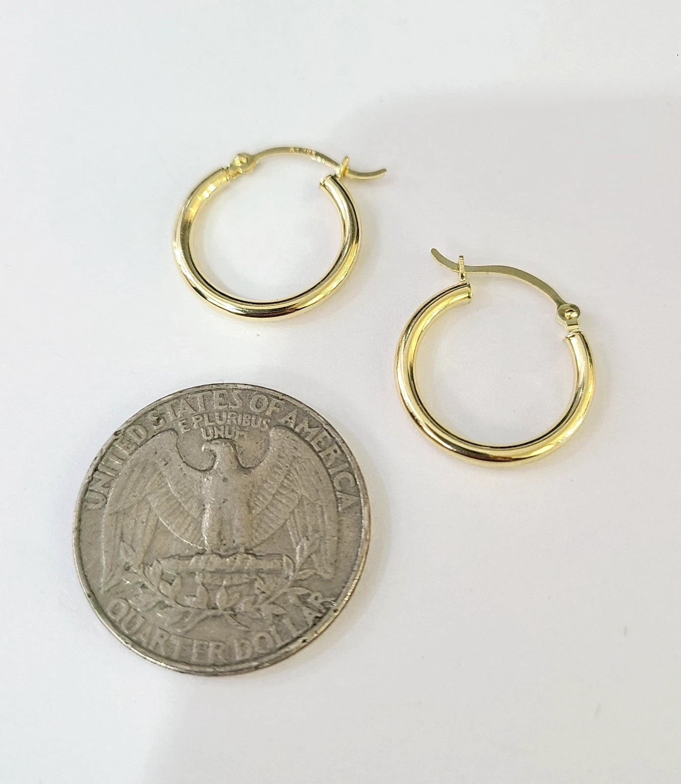 Real 10k Hoop Earrings Yellow Gold Real Men Women