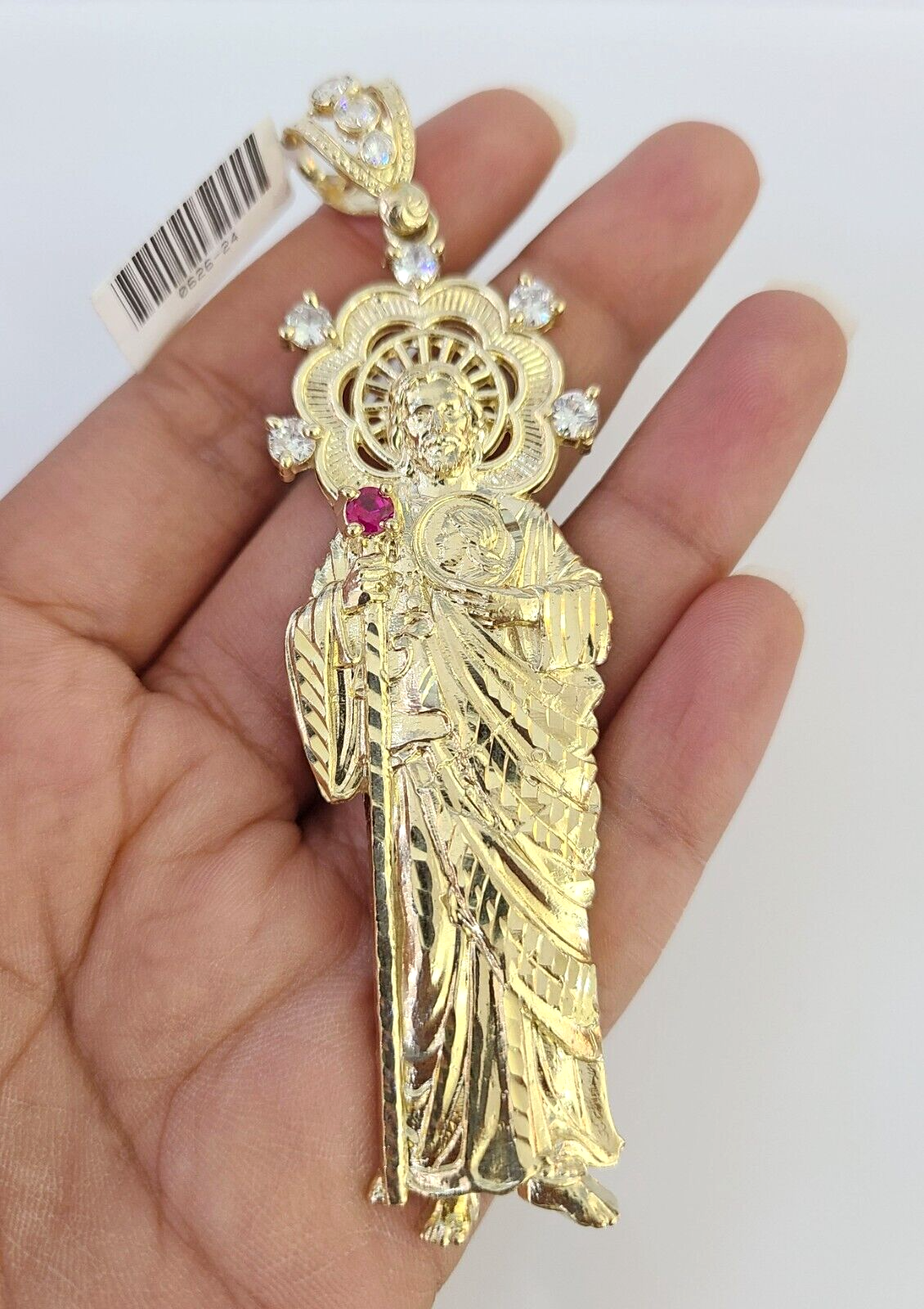 10k San Judas Charm Pendant Men's REAL 10Kt Saint Jude Yellow Gold