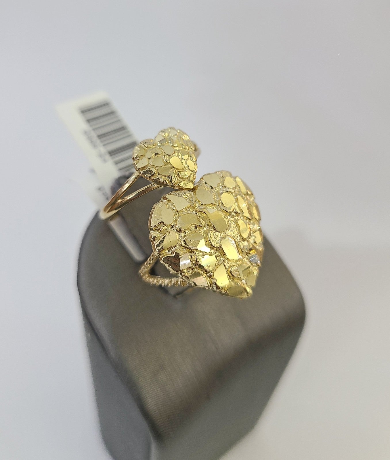 10k Nugget Heart Ring Yellow Gold Women Men Real Genuine Size 6 7 8 9 10 11 & 12