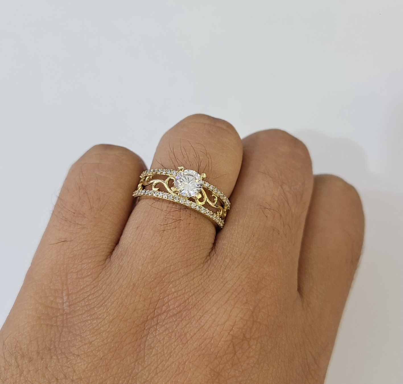 Real 10k Ring Engagement Yellow Gold Men Women Genuine
