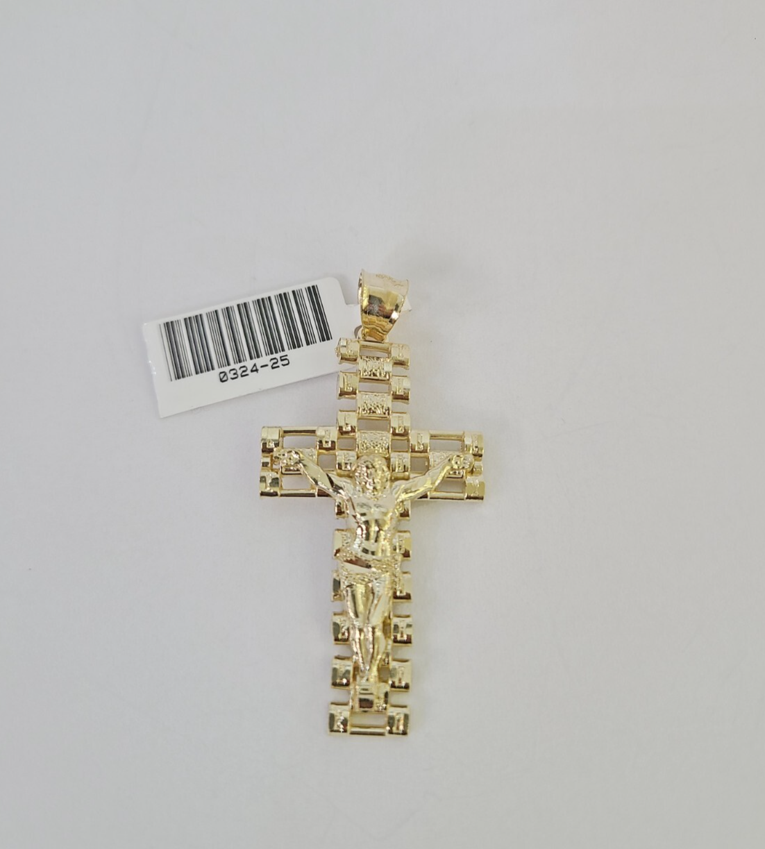 10k Jesus Cross Charm Pendant Religious REAL 10Kt Yellow Gold Genuine Crucifix