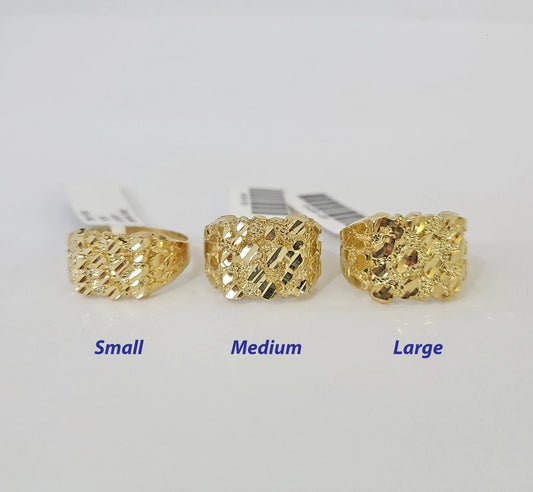 10k Nugget Ring Yellow Gold Women Men Real Genuine Size 6 7 8 9 10 11 & 12