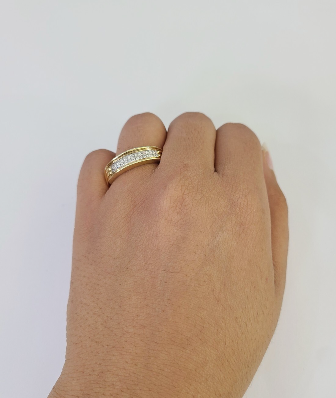 Mens 14k Gold Diamond Band Engagement Wedding Ring Natural Diamond