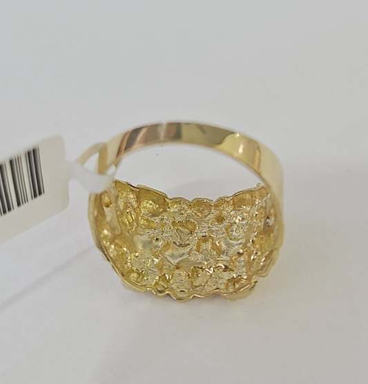 10k Nugget Ring Yellow Gold Women Men Real Genuine Size 6 7 8 9 10 11 & 12
