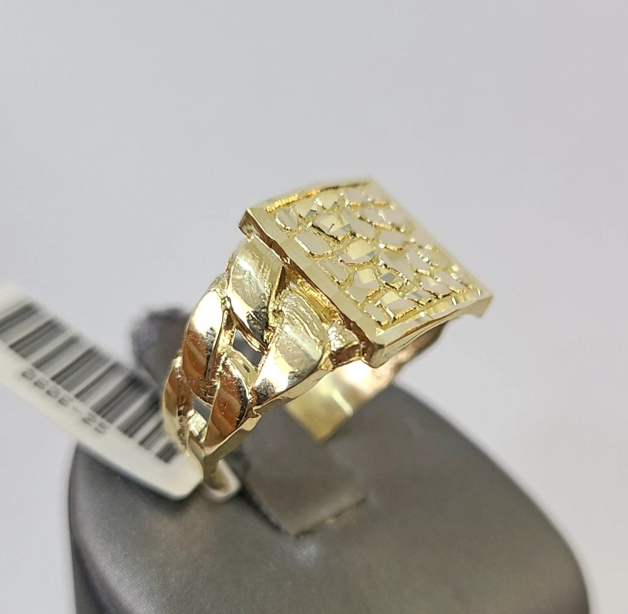 10k Nugget Ring Cuban Yellow Gold Women Men Real Genuine 10Kt