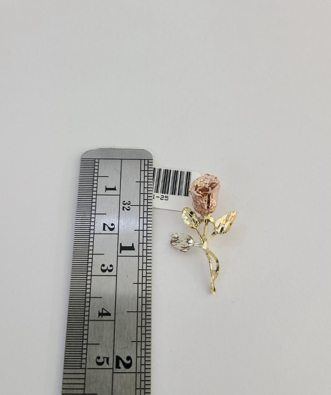 10k Rose Flower Charm Trio Pendant Charm Yellow White Gold Women REAL