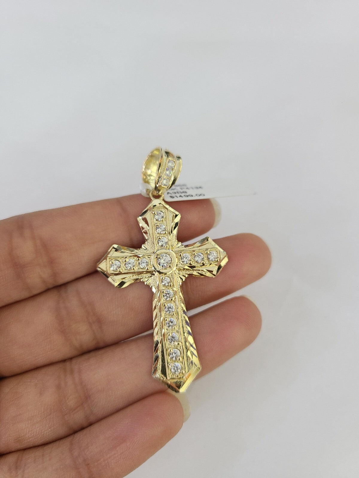 10k Jesus Cross Charm Pendant REAL 10Kt Yellow Gold Genuine Religious