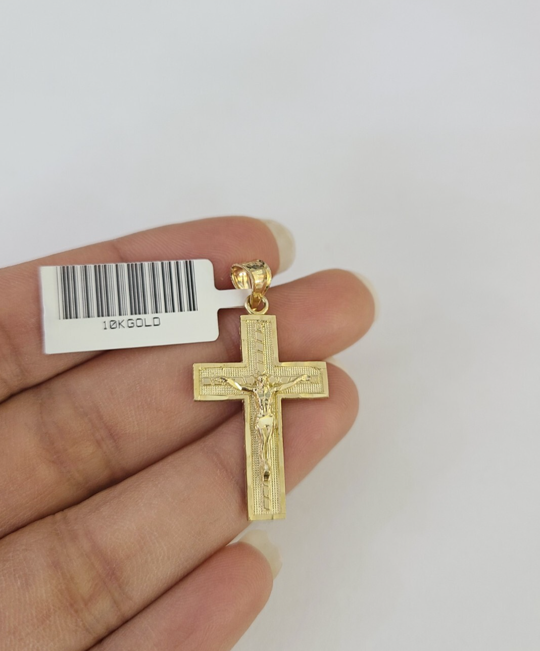 10k Jesus Crucifix Cross Charm Pendant Religious REAL 10Kt Yellow Gold Genuine