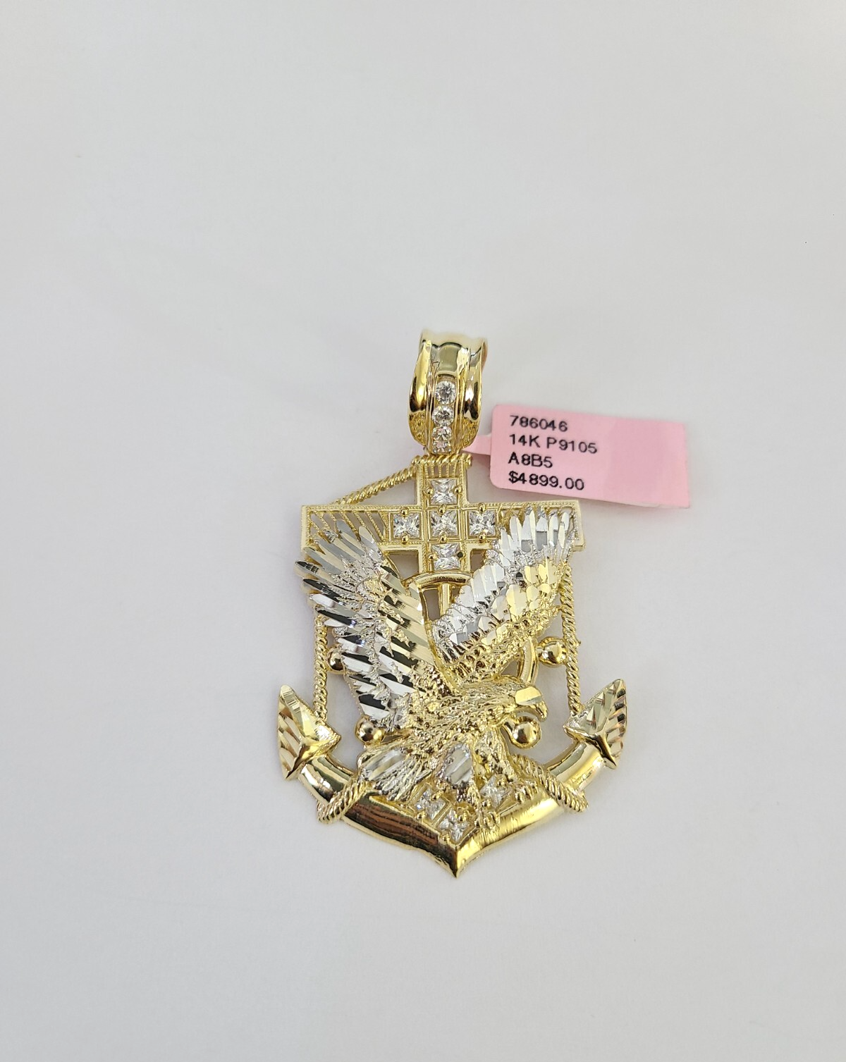 14K Solid Gold Eagle Pendant - Gold Eagle Jewelry