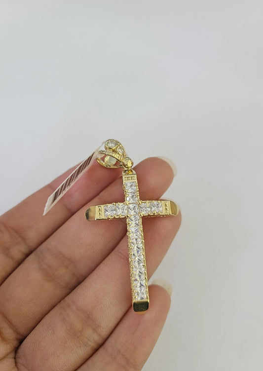 10k Jesus Cross Charm Pendant Religious REAL 10Kt Yellow Gold Genuine
