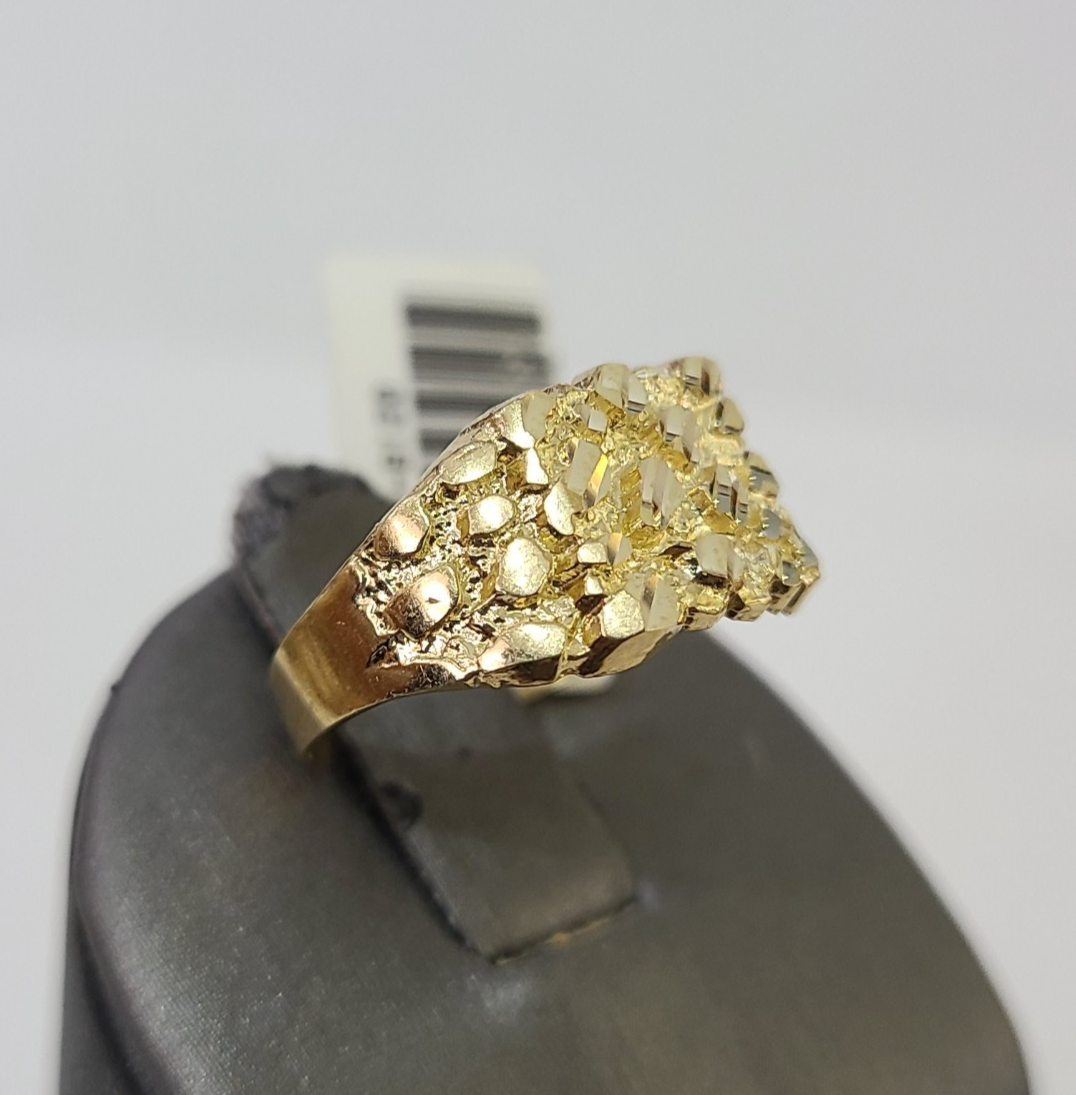 10k Nugget Ring Yellow Gold Women Men Real Genuine Size 6 7 8 9 10 11 & 12