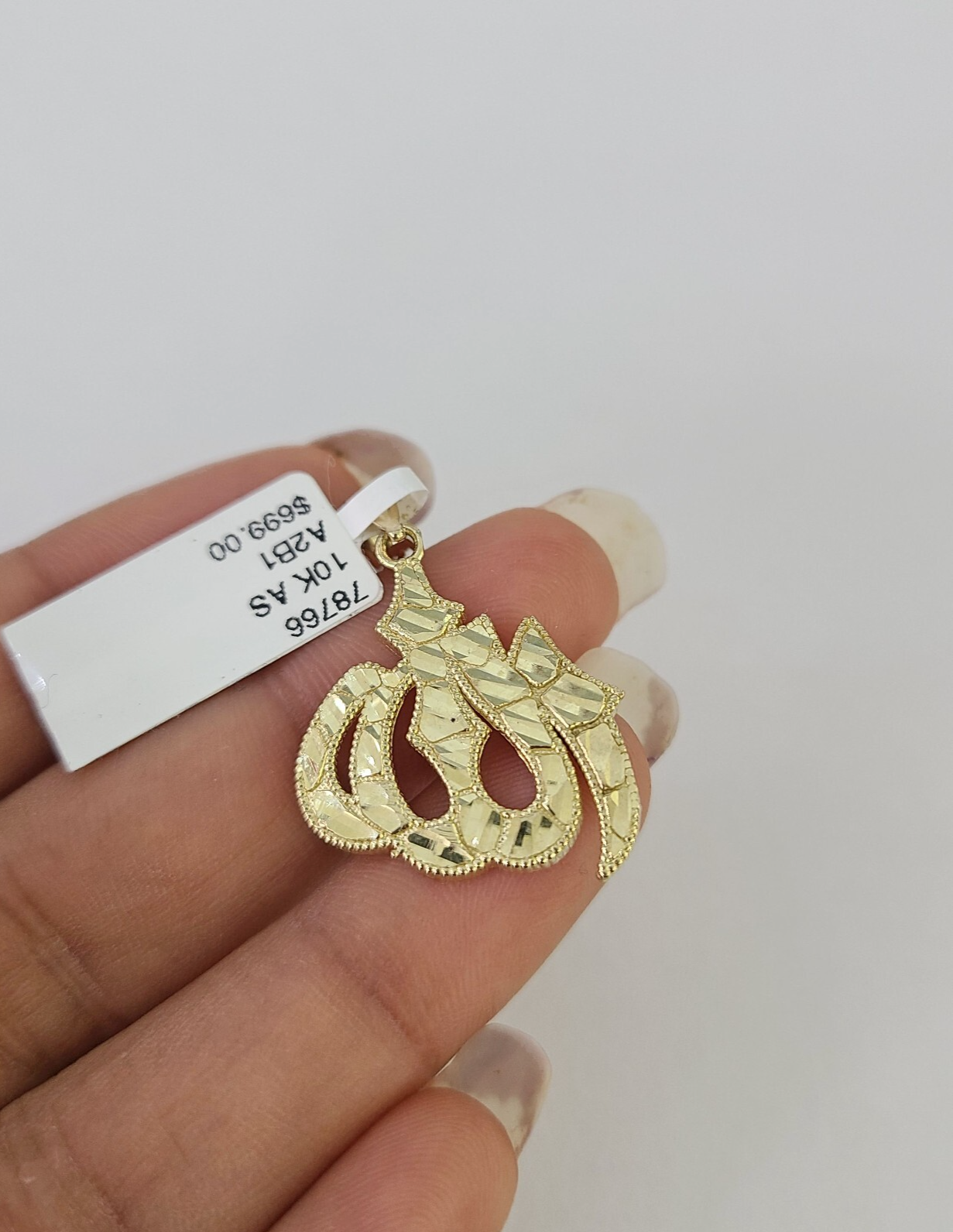 10k Allah Charm Pendant REAL 10Kt Yellow Gold Genuine Religious