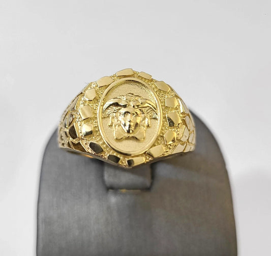 10k Medusa Head Ring Yellow Gold Men Women Real Genuine