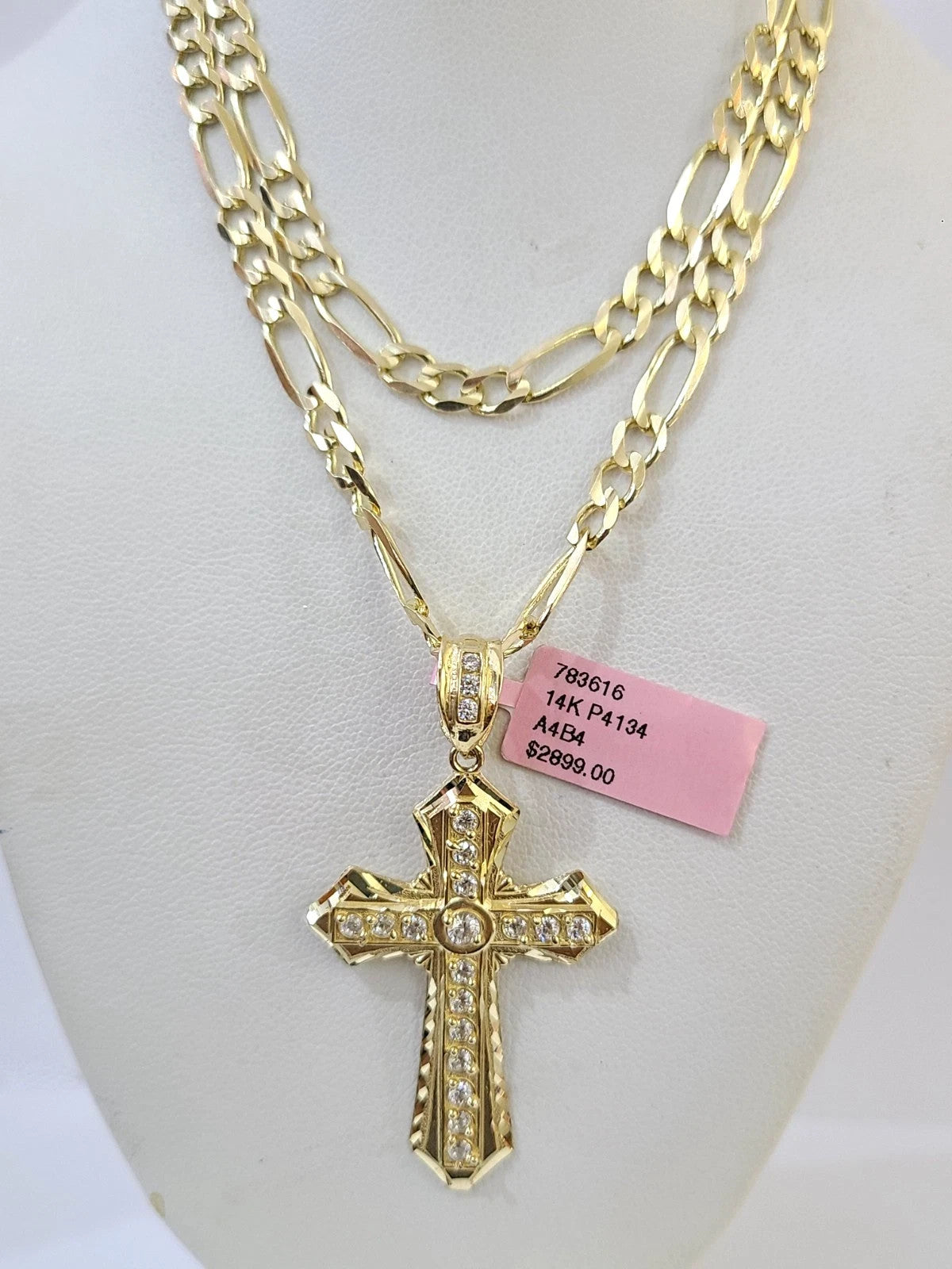 Solid 14k Yellow Gold Jesus Crucifix Cross Pendant 18 Inch  Jesus Cross 14k Gold Pendant 18\