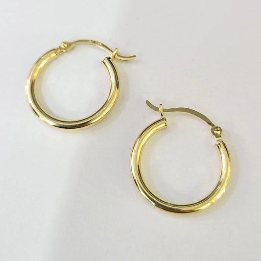 Real 10k Hoop Earrings Yellow Gold Real Men Women