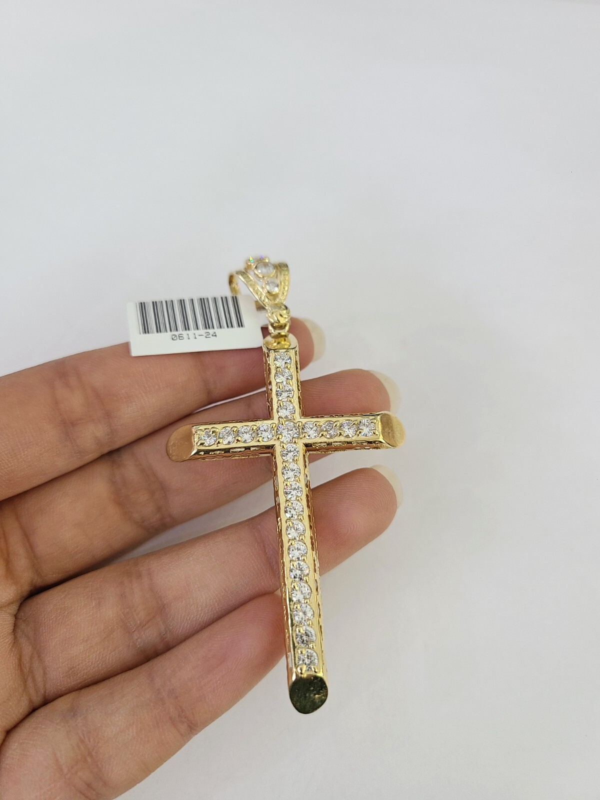 10k Jesus Cross Charm Pendant Religious REAL 10Kt Yellow Gold Genuine