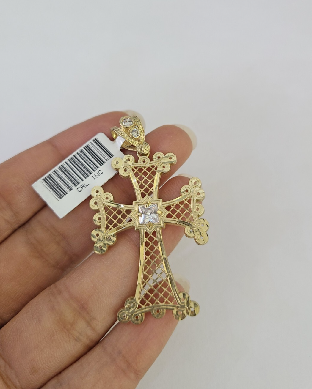 10k Jesus Cross Charm Pendant Religious REAL 10Kt Yellow Gold Genuine