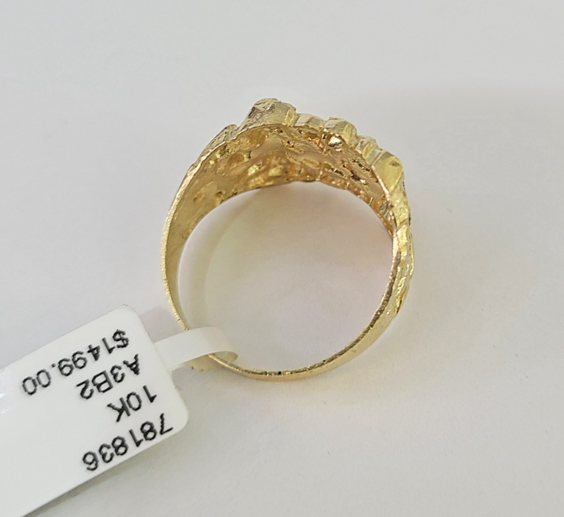 10k Nugget Ring Yellow Gold Women Men Real Genuine Size 6 7 8 9 10 11 & 12