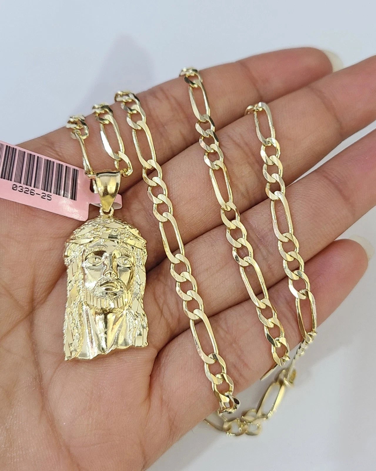 Ciondolo Croce Con Gesù E Catena Figaro 5mm – Collana Moda Uomo/Donna FMSP158 - Foto 3