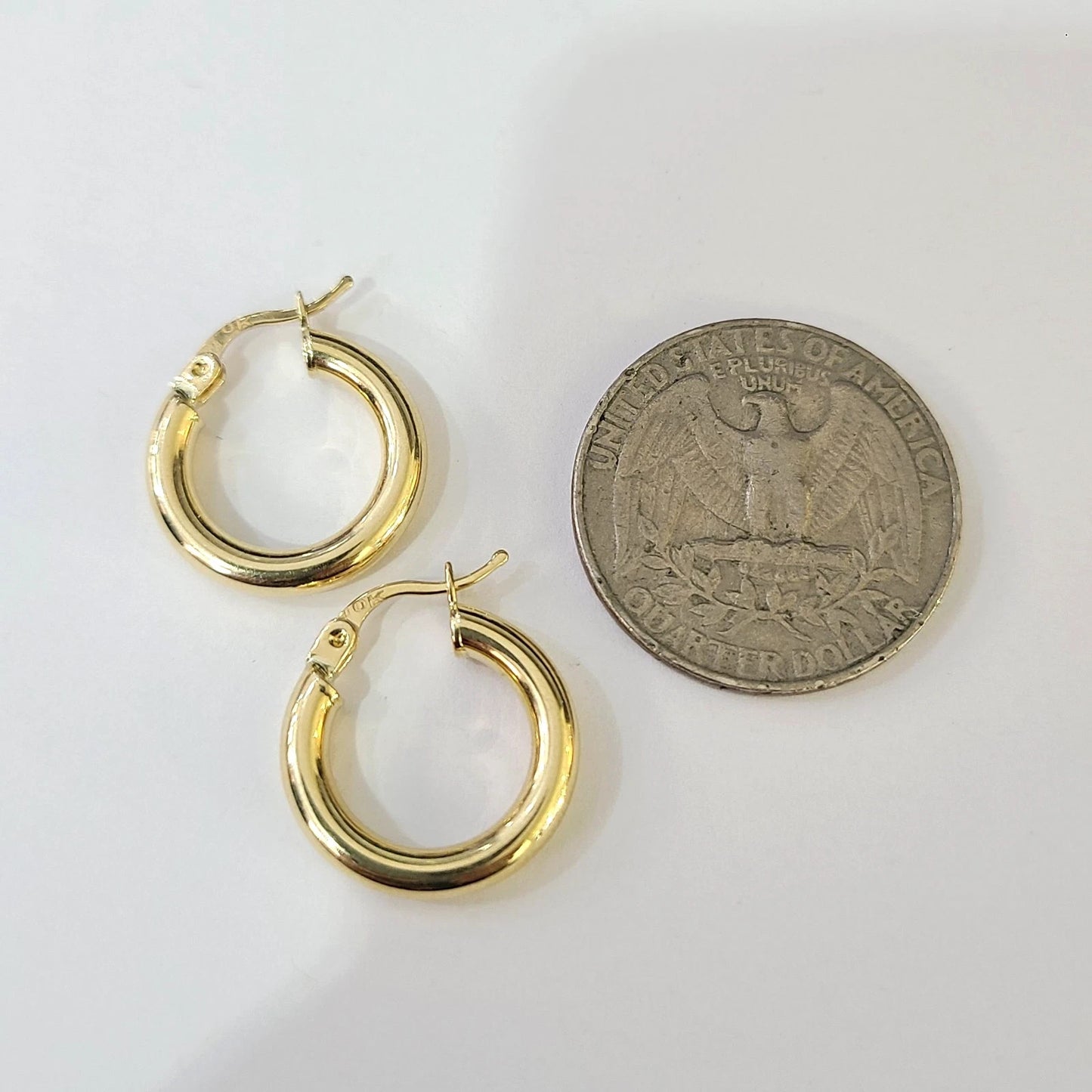 Real 10k Hoop Earrings Yellow Gold Real Men Women