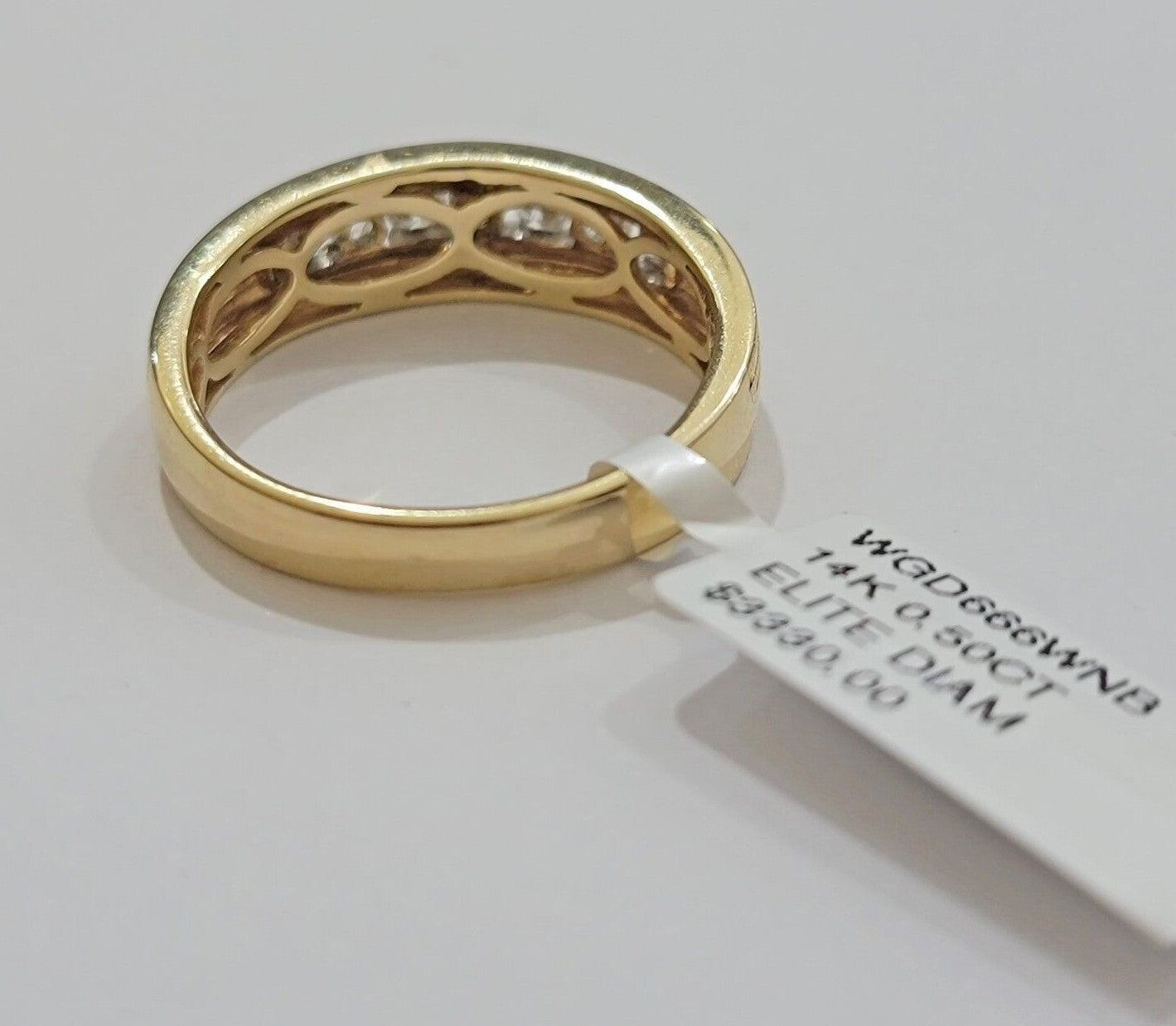 Real 14k Yellow Gold Band 1/2 CT Diamonds Men's Wedding Engagement Ring Size 10