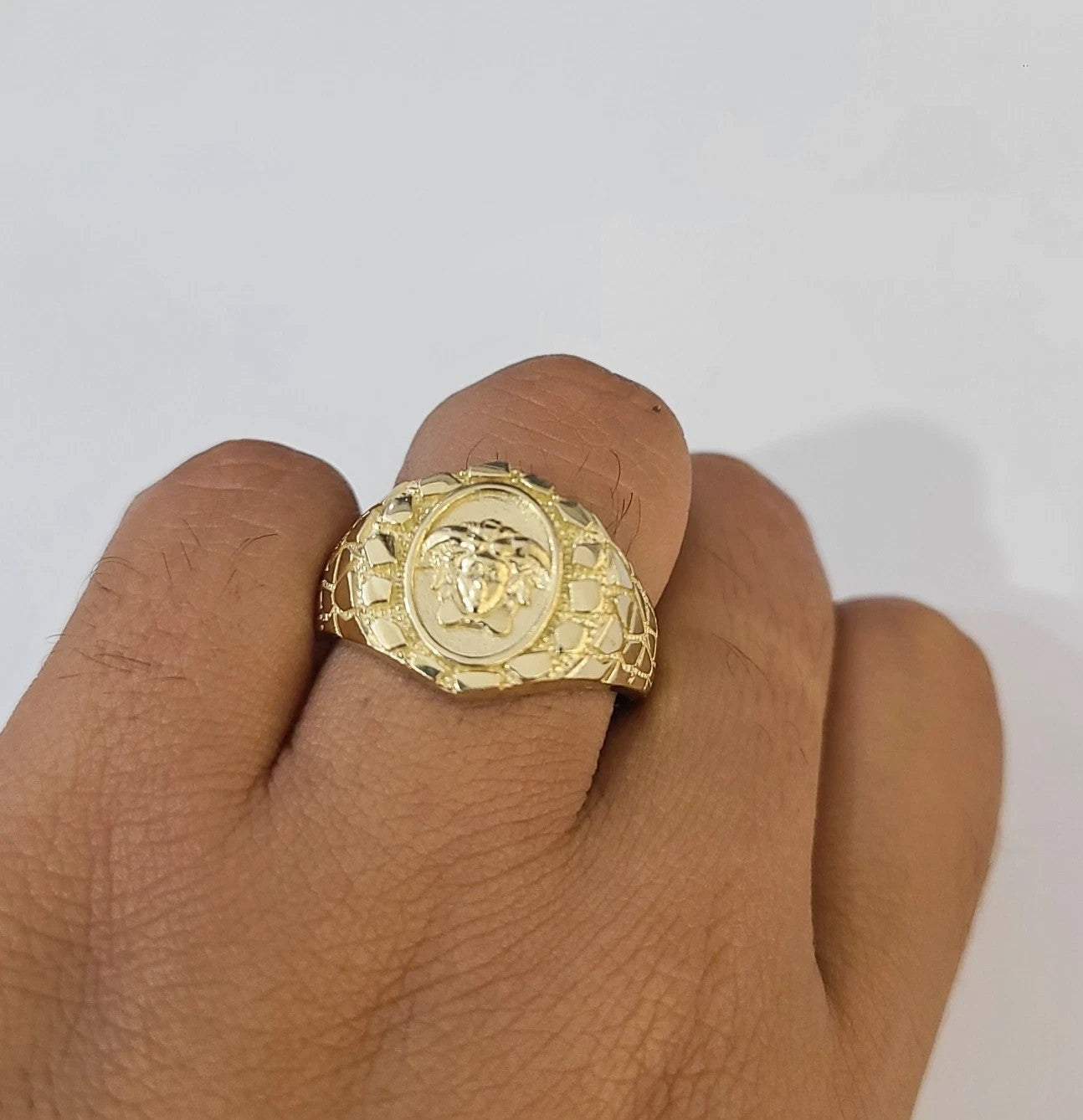 10k Medusa Head Ring Yellow Gold Men Women Real Genuine