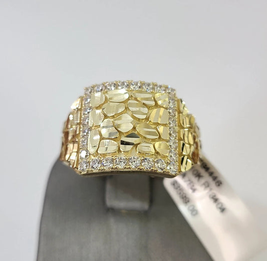 10k Nugget Ring Yellow Gold Women Men Real Genuine 10Kt