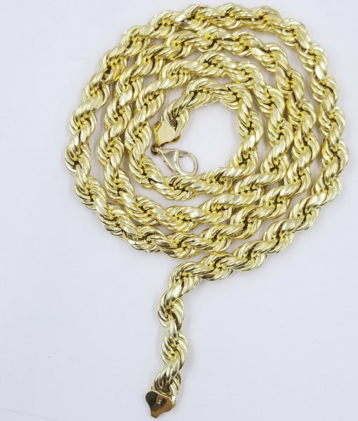 Real 10k Gold Rope Chain 18 10mm Men Choker Necklace Lobster lock –  Globalwatches10