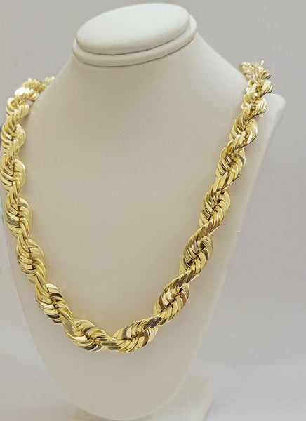 G&D Real 10K Gold Rope Chain Necklace for Men 6mm 20 inch Real Gold Yellow