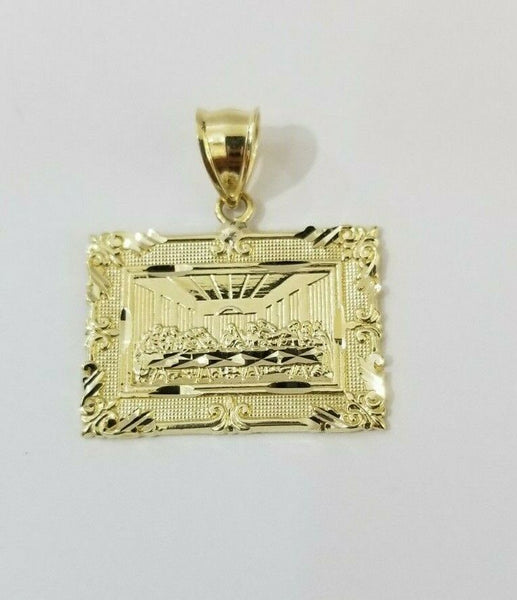 Real 10k Gold Charm Pendant Last Supper Circle Charm 10kt Yellow Gold –  GoldBar Jewelers