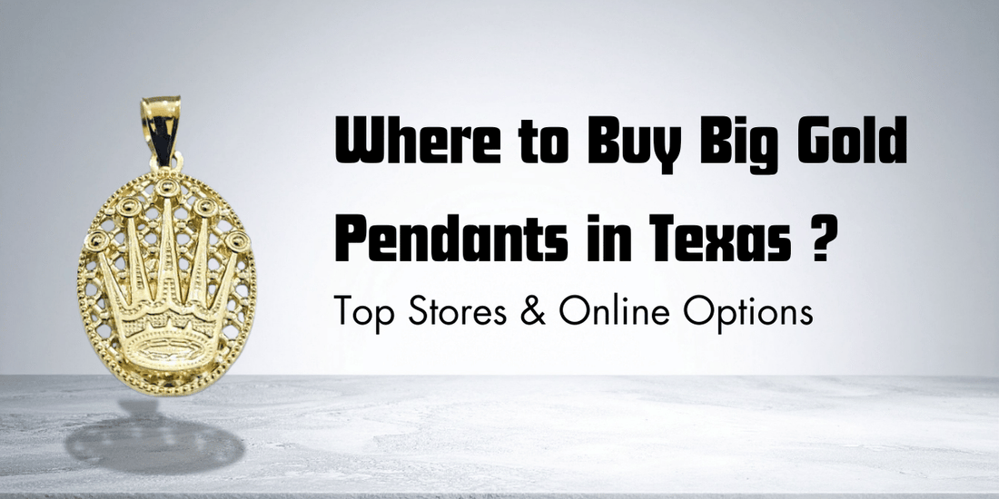 Big gold pendant showcased with Texas boutique jewelry background