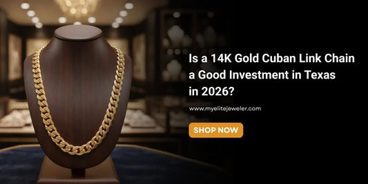 Gemini said A high-quality 14K gold Cuban link chain displayed on a jewelry bust, representing a luxury jewelry investment in Texas for 2026.