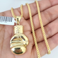 10k Gold Franco Chain Boxing Gloves Charm Pendant 2.5mm 18-24 Inches Necklace