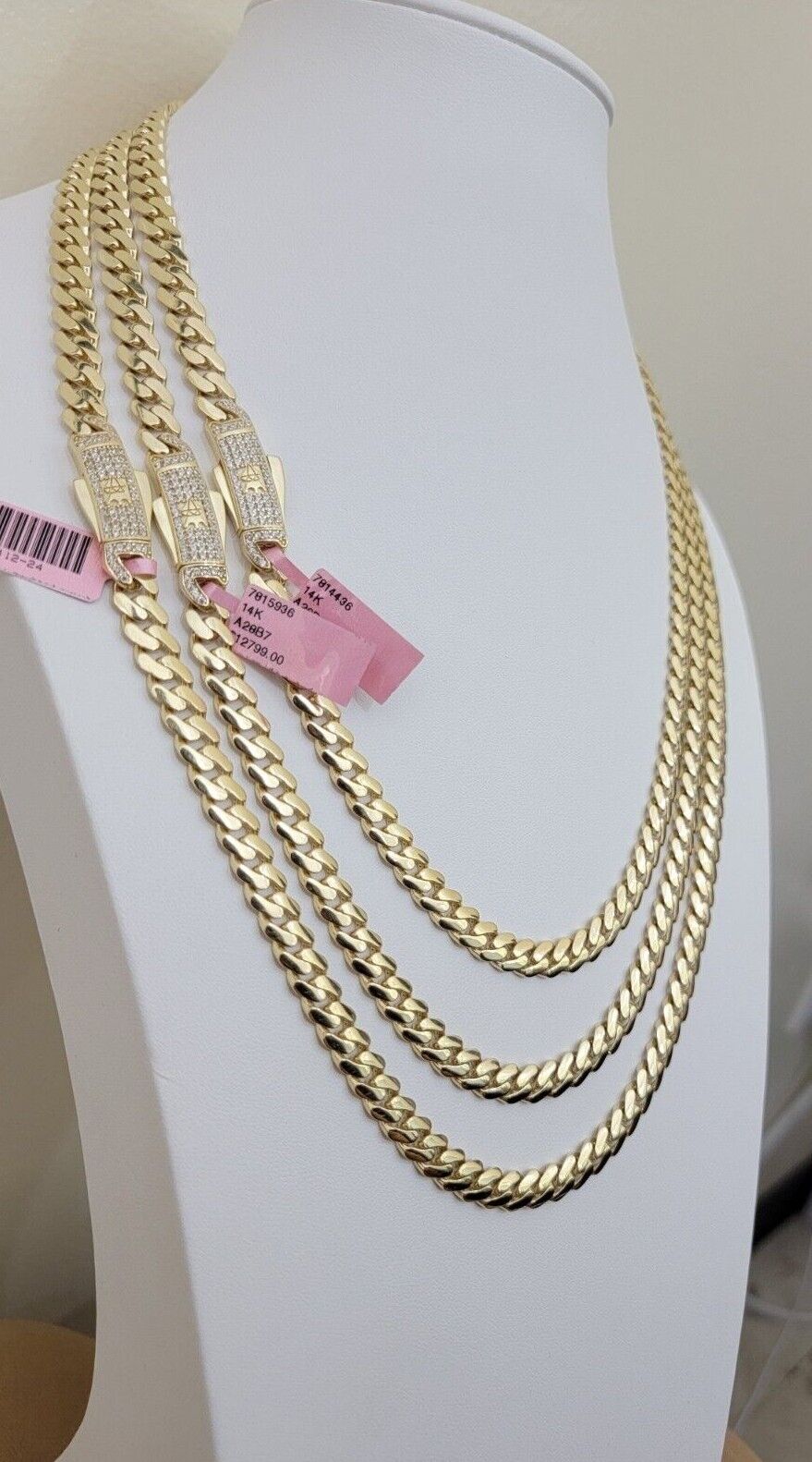 Real 14k Yellow Gold Monaco Chain Necklace 20" 22'' 24'' 26" Inch 7mm 14kt SALE