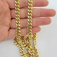 Real 10k Yellow Gold Necklace Miami Cuban Link Chain Mens 8mm 24 Inch 10KT Solid