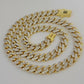 10k Gold Monaco Chain Necklace 7mm 18" Two-tone Diamond Cut REAL 10kt Gold SALE