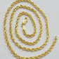 Real 18kt Yellow Gold Rope chain necklace 3mm 18-26 Inches Men women SOLID HEAVY