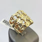 10k Cuban Link Ring Yellow Gold Women Men Real Genuine