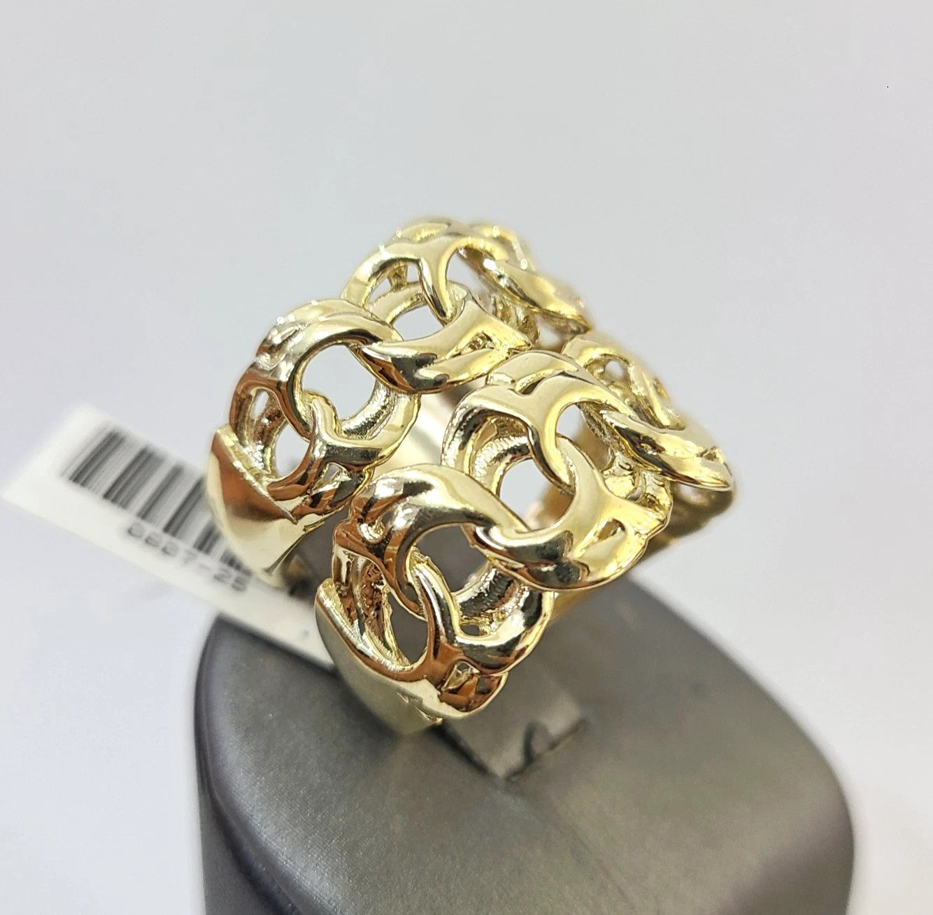 10k Cuban Link Ring Yellow Gold Women Men Real Genuine