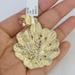 10k Yellow Gold Rope Chain Weed leaf Charm Pendant 18-30'' Inch 7mm  Necklace