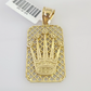 10k Crown Charm Pendant Mens Womens REAL 10Kt Yellow Gold Genuine