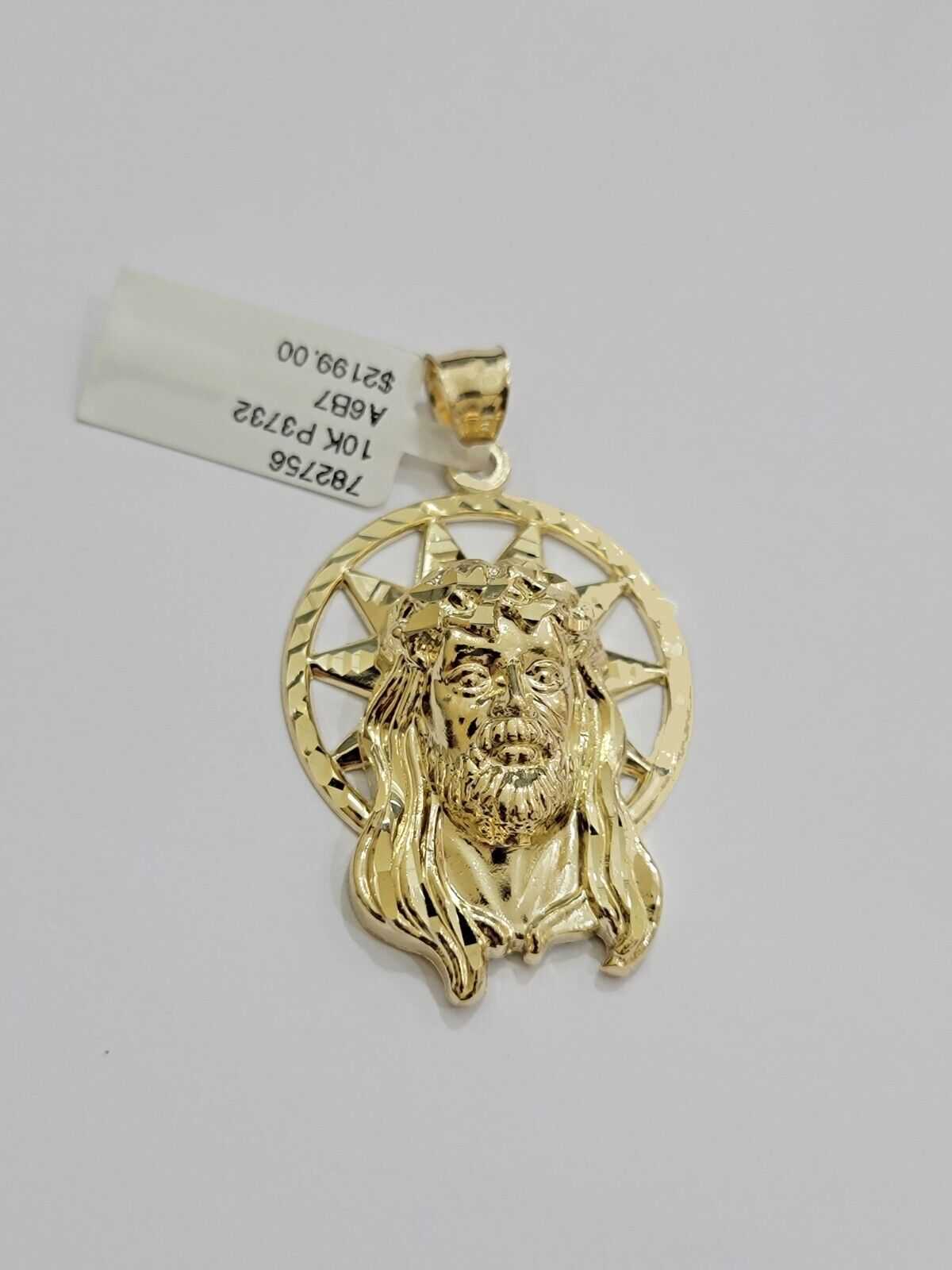 10kt Gold Miami Cuban Chain Jesus Head Charm Pendant Set 18-28 Inch 5mm Necklace