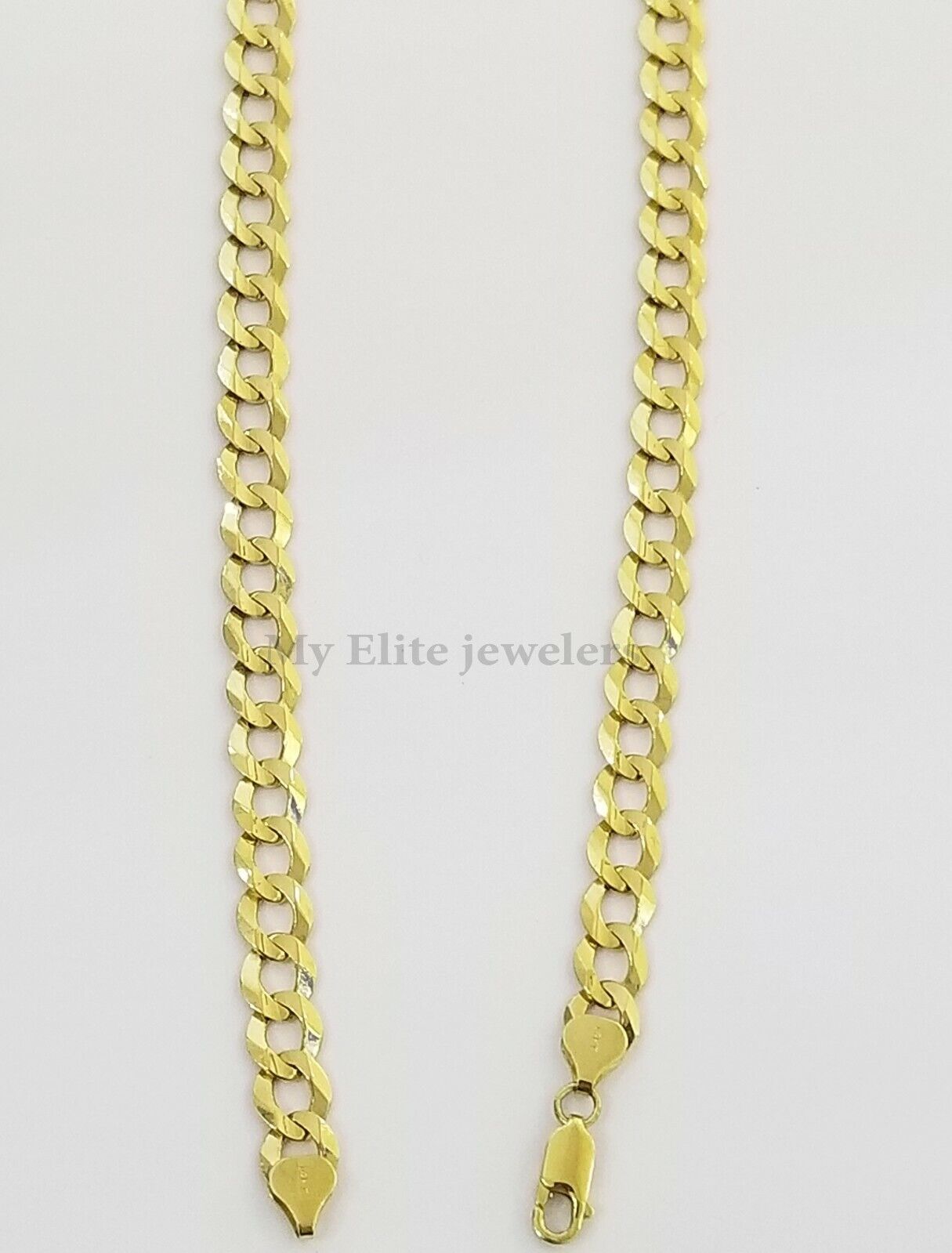 Solid 14k Yellow Gold Cuban Curb Link Chain 9mm Necklace 22