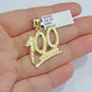 10k Yellow Gold Rope Chain 100 Charm Pendant Set 22 Inch 3mm Necklace REAL SALE
