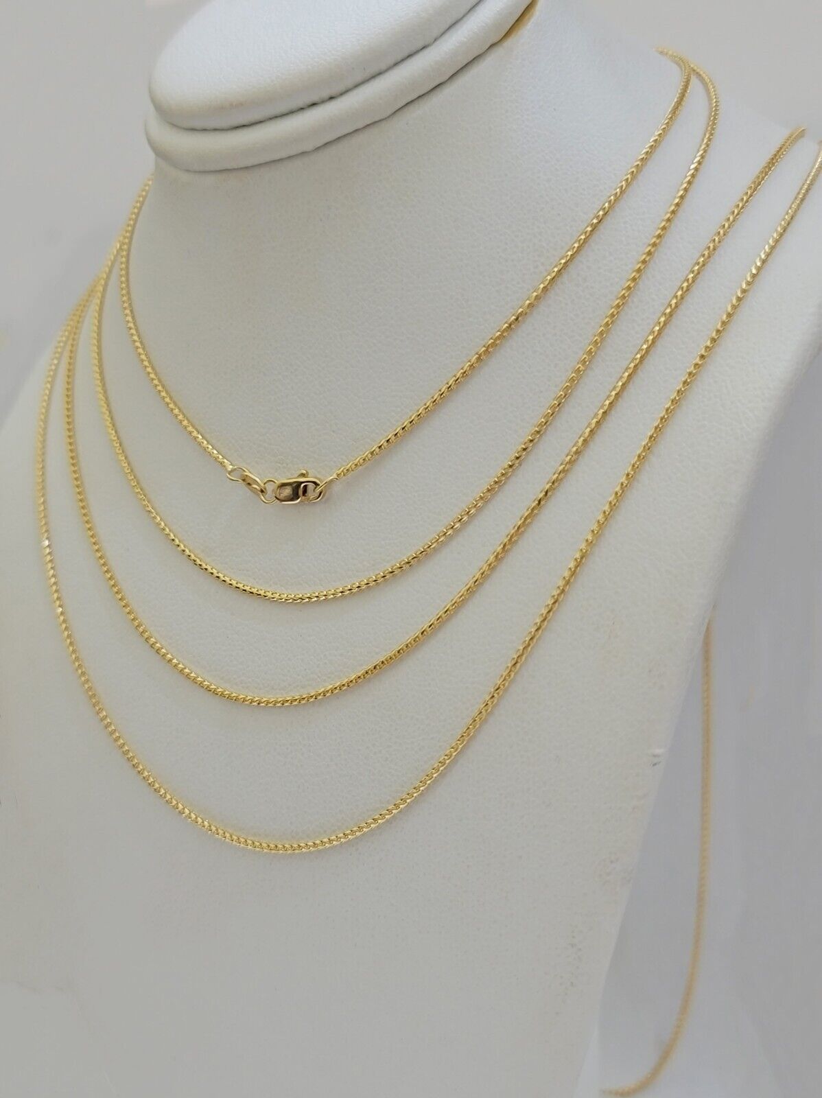 Real 18k Yellow Gold Franco Chain Necklace 18 Inch 1 mm Women's SOLID 18kt