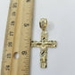 10k Yellow Gold Cross Charm Pendant 18-26" Miami Cuban Link Chain Necklace SET