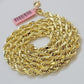 14k Gold Rope Chain Necklace 6mm 18-26 Inch Diamond Cut Men Women REAL 14KT SALE