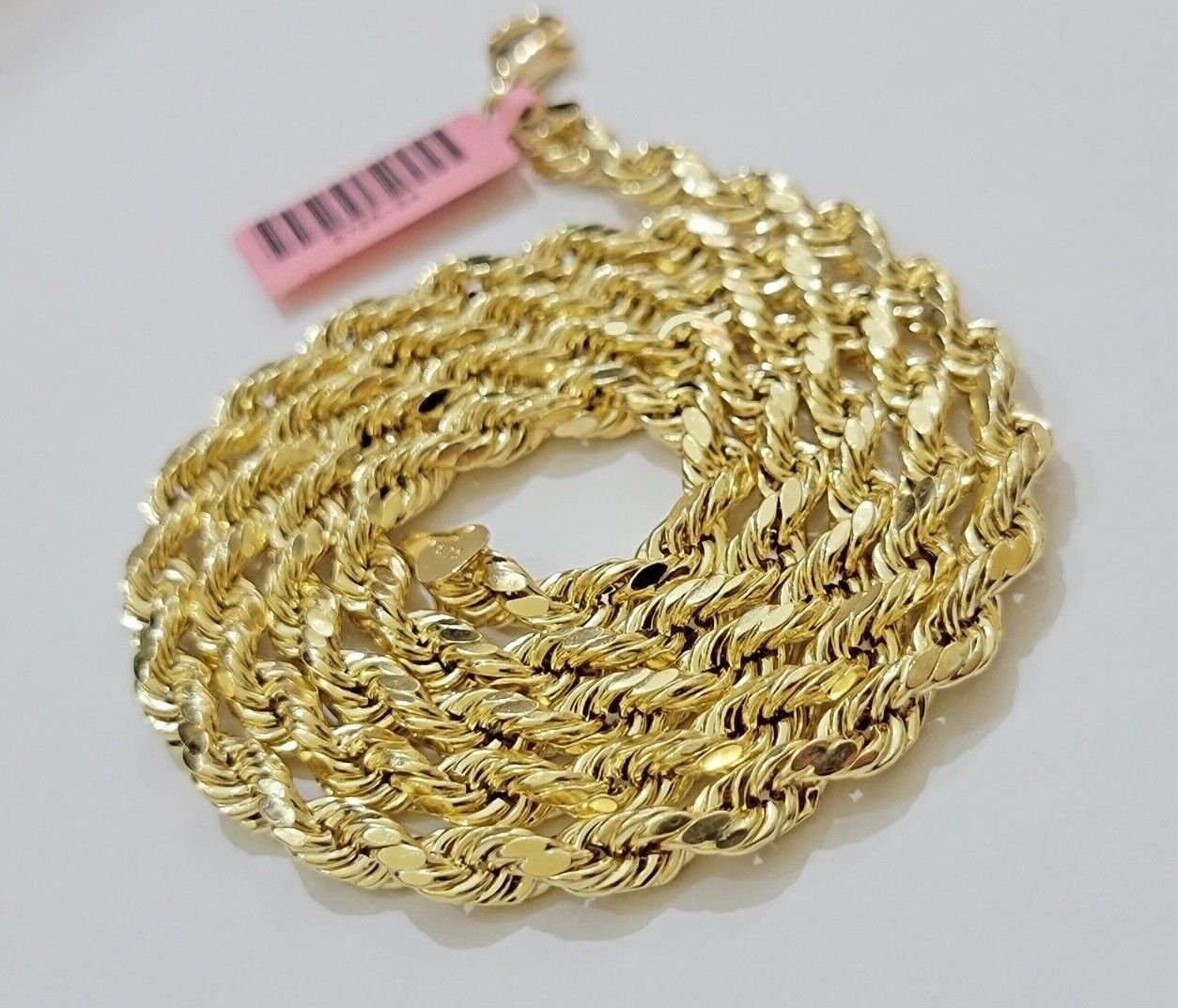 14k Gold Rope Chain Necklace 6mm 18-26 Inch Diamond Cut Men Women REAL 14KT SALE