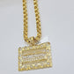 10kt Gold Box Byzantine Necklace Last Supper Charm Pendant Chain 28'' Inches 6mm