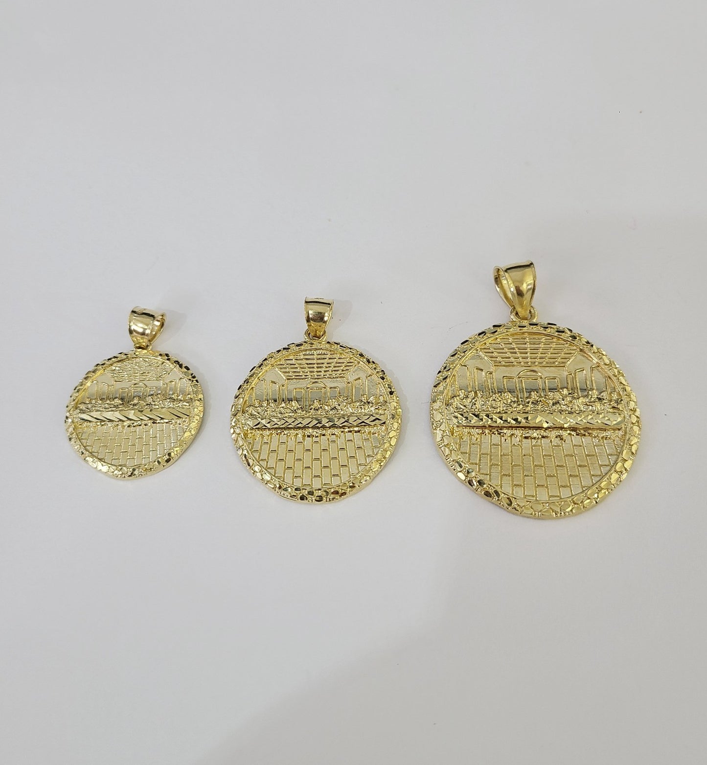 10k Aztec Calendar Charm Pendant Men Women 10kt Real Yellow Gold